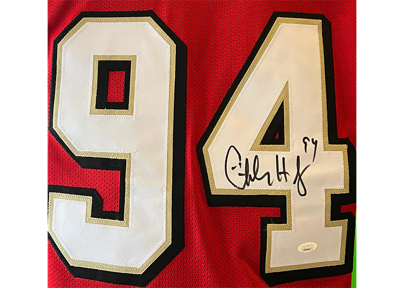 Charles Haley Signed San Francisco Custom Red Stats Jersey JSA