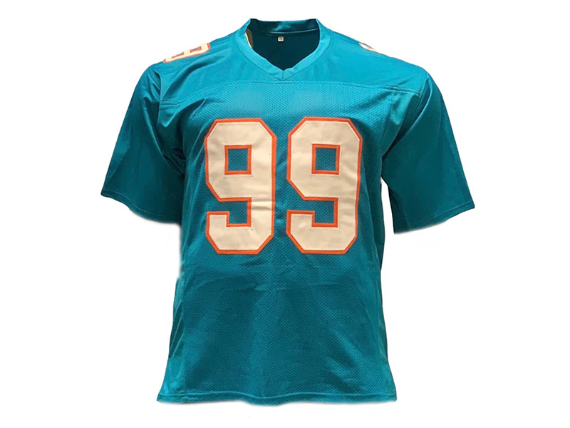 Jason Taylor Autographed Miami Pro Style Aqua Football Jersey (JSA)