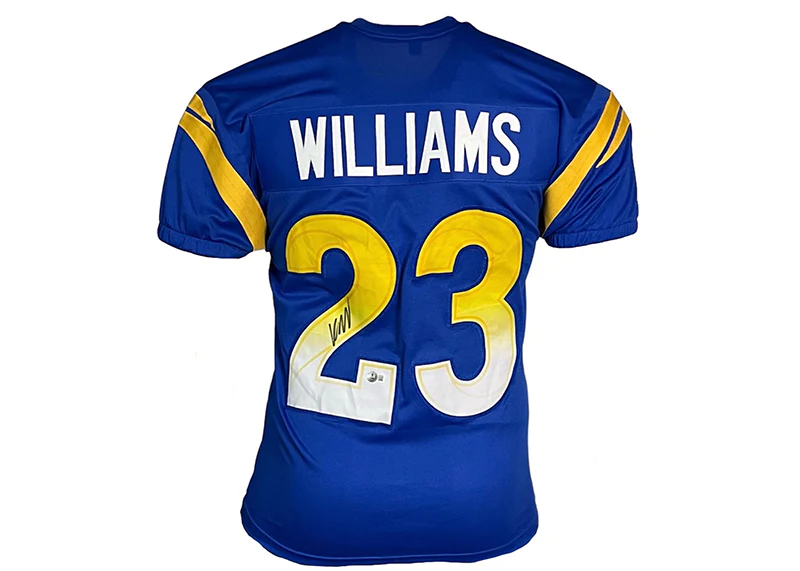 Kyren Williams Signed Los Angeles Custom Blue Football Jersey Beckett