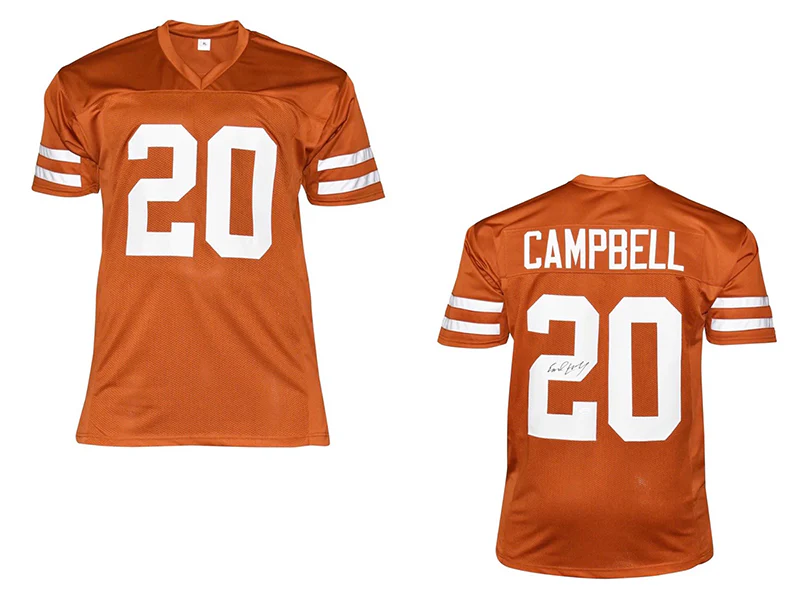 Earl Campbell Autographed Texas College Orange Football Jersey (JSA)