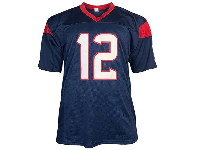 Nico Collins Signed Houston Custom Blue Football Jersey JSA