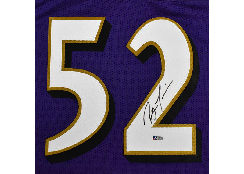Ray Lewis Autographed Baltimore Custom Purple Football Jersey Beckett