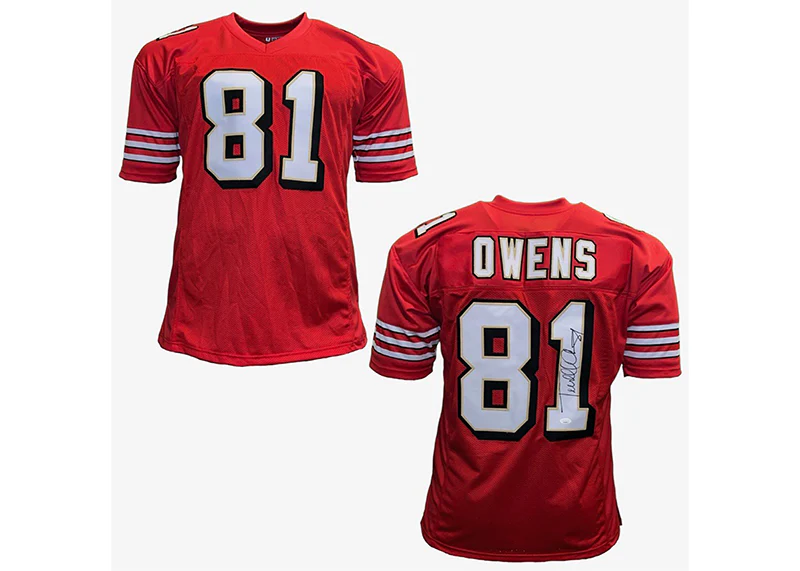 Terrell Owens Autographed San Francisco Custom Red Football Jersey (JSA)