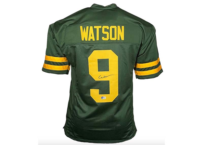 Christian Watson Signed Green Bay Custom Green Football Jersey (Beckett)