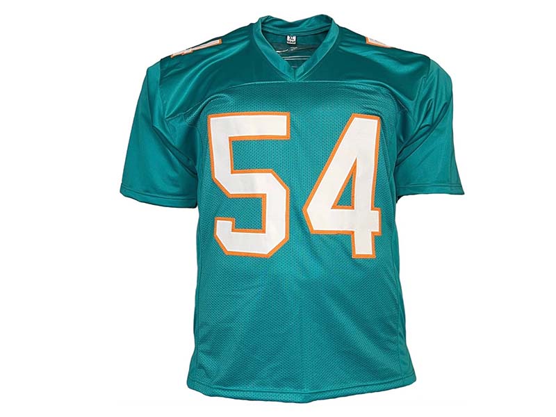 Zach Thomas Autographed Miami Custom Teal Football Jersey JSA