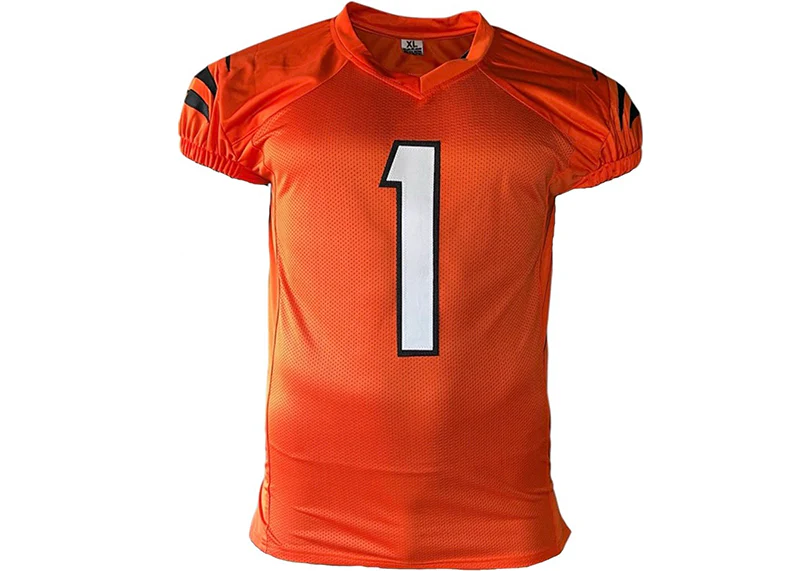 Ja'Marr Chase Autographed Cincinnati Orange Custom Football Jersey JSA