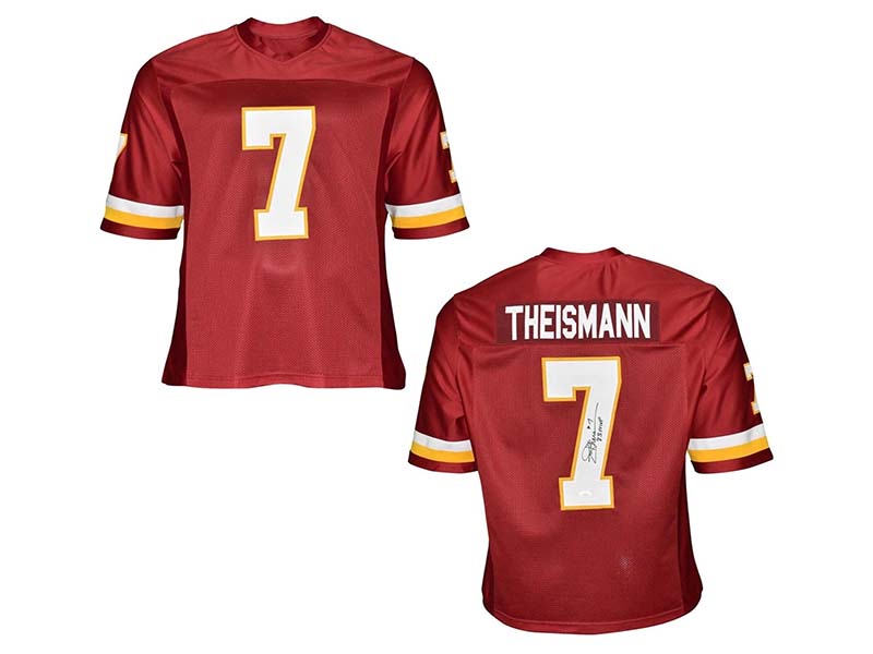 Joe Theismann Autographed 83 MVP Inscription Washington Pro Style Red Football Jersey (JSA)