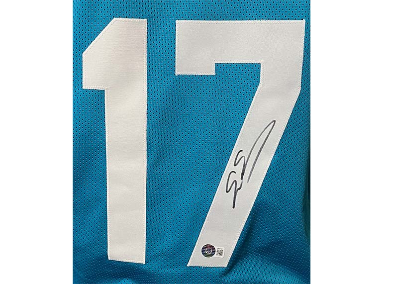 Evan Engram Signed Jacksonville Custom Teal Football Jersey Beckett