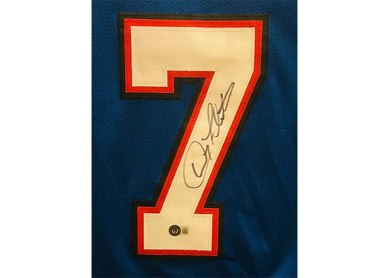 Doug Flutie Signed Buffalo Custom Blue Football Jersey Beckett