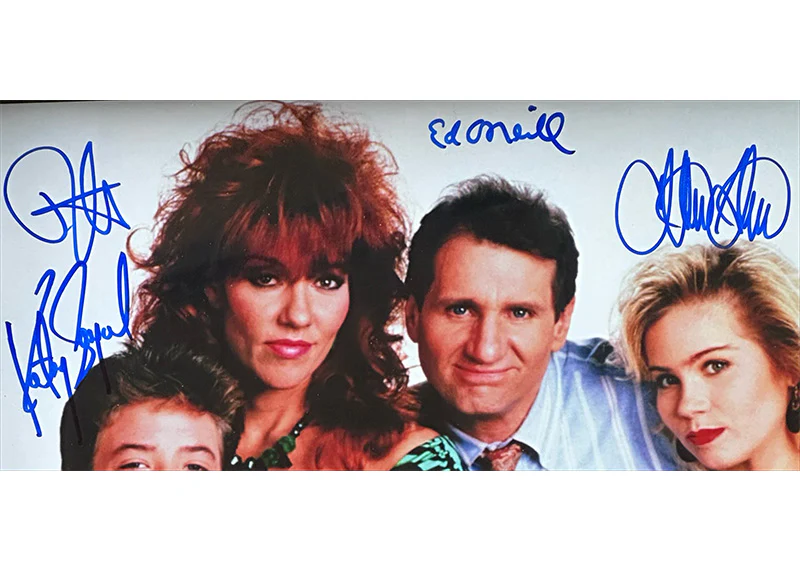 Ed O'Neill, Katey Sagal, Christina Applegate, David Faustino Signed 3D Framed 27x21 Photo PSA