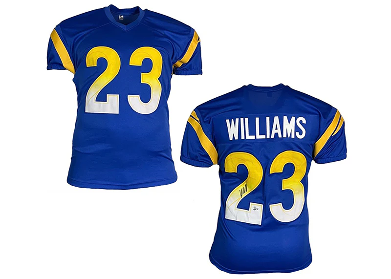 Kyren Williams Signed Los Angeles Custom Blue Football Jersey Beckett