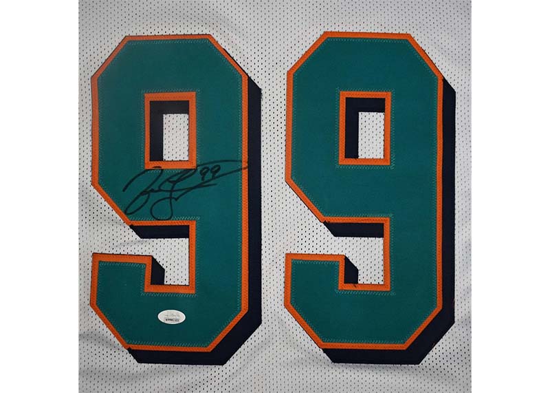 Jason Taylor Signed Miami Custom White Football Jersey (Beckett)