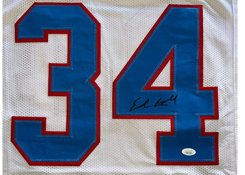 Earl Campbell Autographed Houston Custom White Football Stat Jersey (JSA)