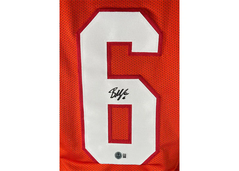 Baker Mayfield Signed Tampa Bay Custom Orange Football Jersey Beckett