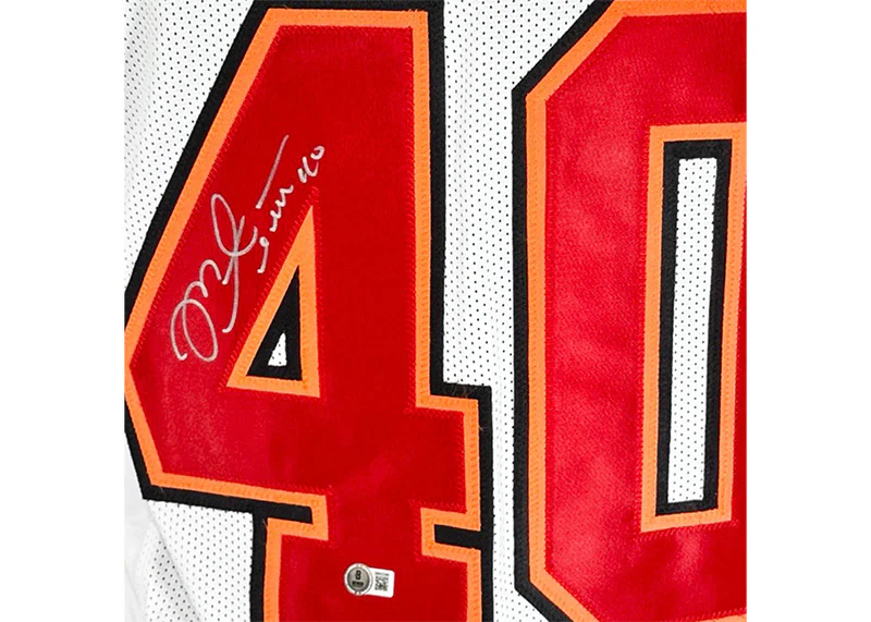 Mike Alstott Signed Tampa Bay White Custom Football Jersey (Beckett)