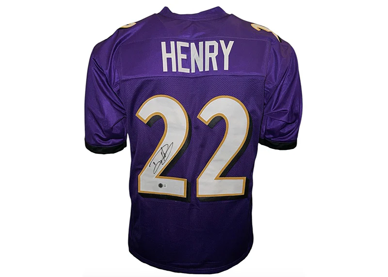 Derrick Henry Signed Baltimore Custom Purple Football Jersey Beckett