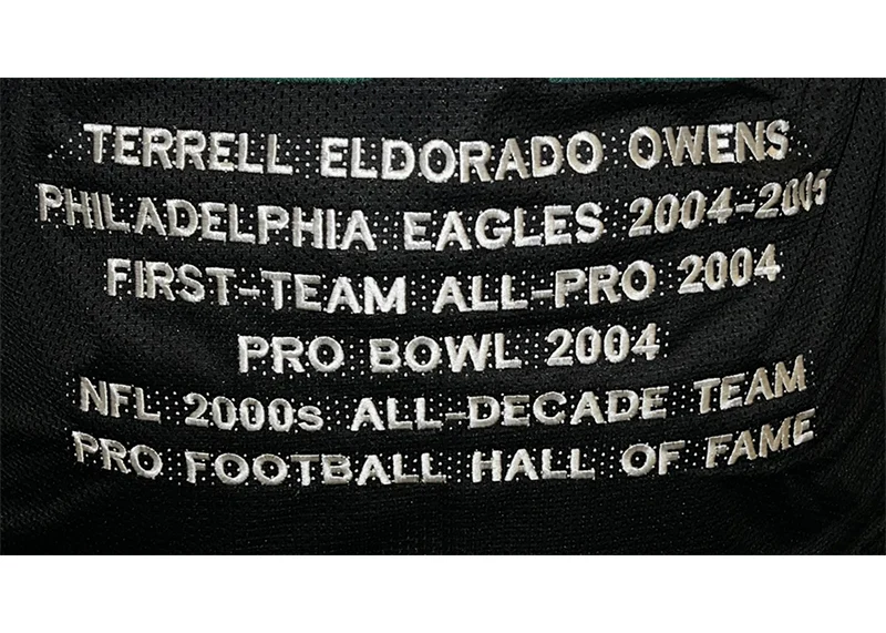 Terrell Owens Autographed Philadelphia Custom Black Stat Football Jersey (JSA)