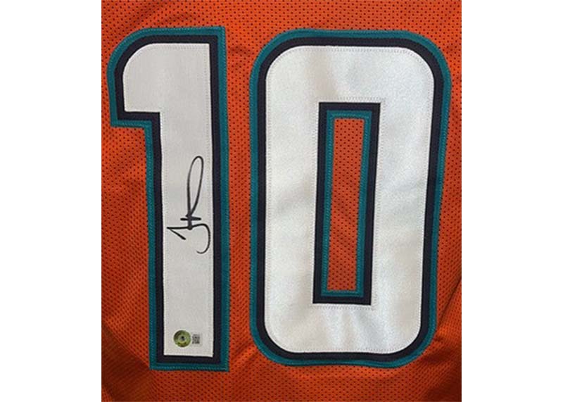 Tyreek Hill Autographed Miami Custom Orange Football Jersey Beckett