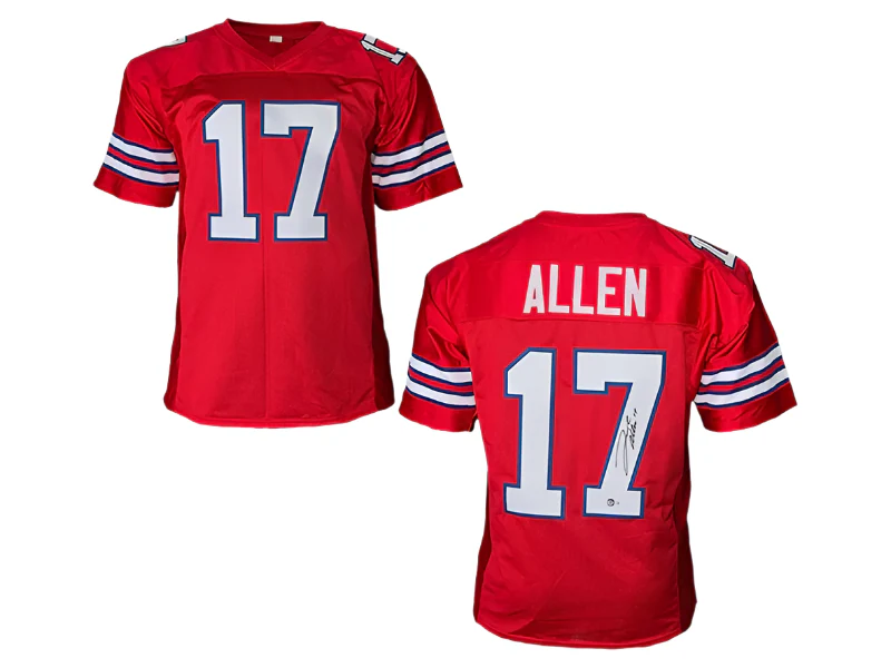 Josh Allen Autographed Buffalo Pro Style Red Football Jersey Beckett