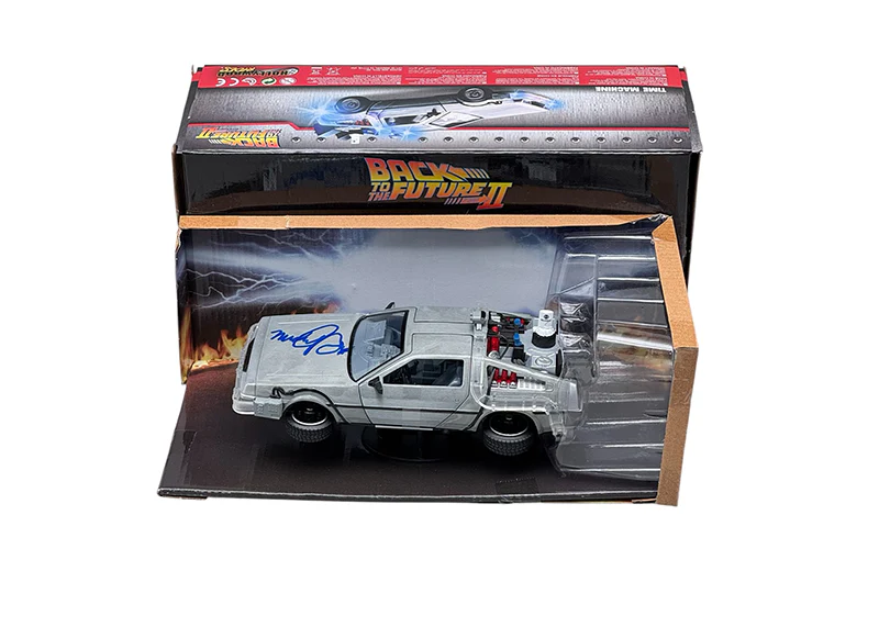 Michael J Fox Signed 1:24 DeLorean Back to the Future II Autograph Beckett