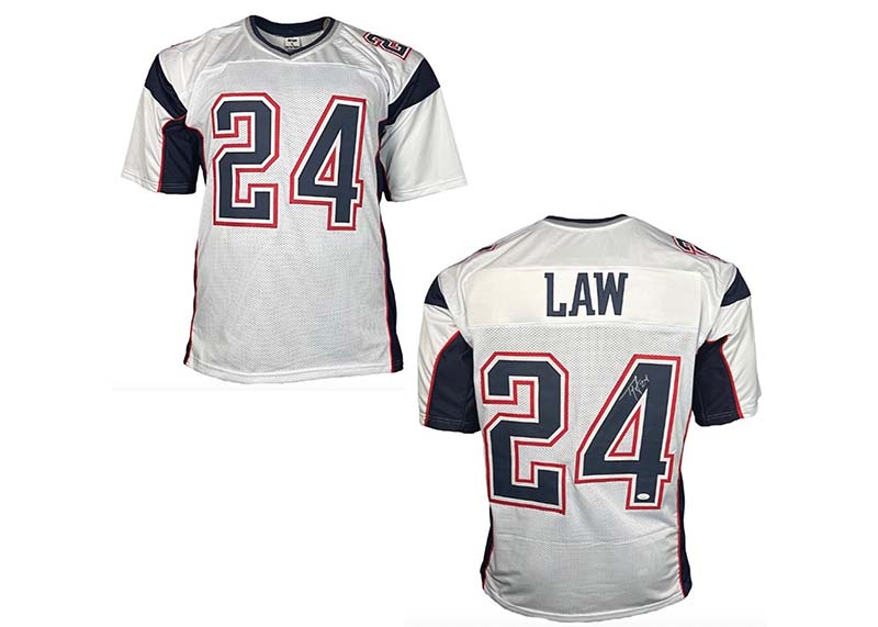 Ty Law Signed New England Custom White Football Jersey JSA