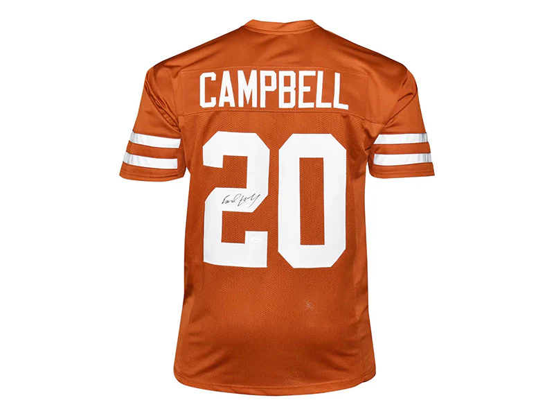 Earl Campbell Autographed Texas College Orange Football Jersey (JSA)