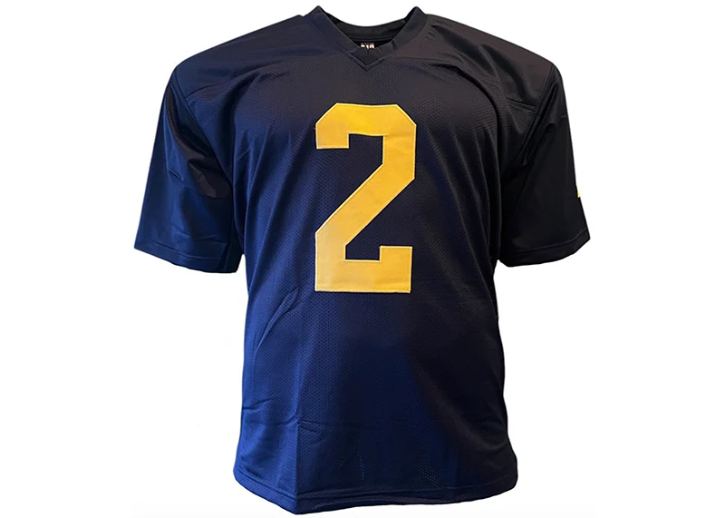 Blake Corum Signed Michigan Custom Blue Stat College Jersey Beckett