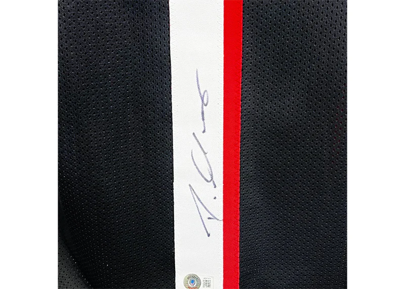Darnell Mooney Signed Atlanta Custom Black Football Jersey Beckett
