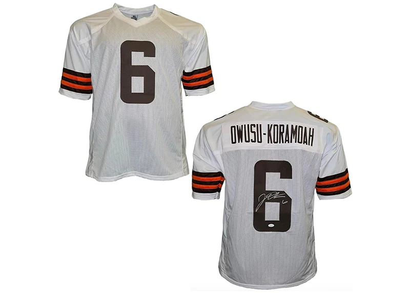 Jeremiah Owusu-Koramoah Signed Cleveland Custom White Football Jersey JSA