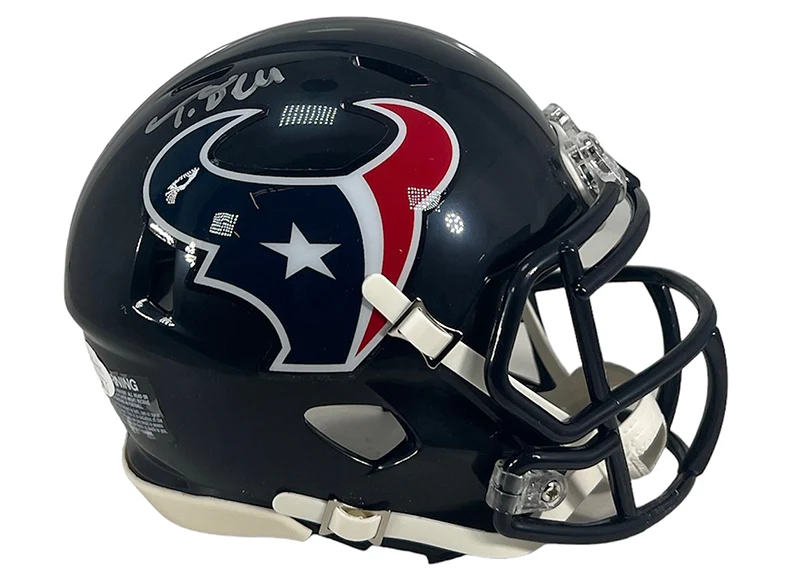 Nathaniel Tank Dell Signed Houston Texans Speed Mini Football Helmet JSA