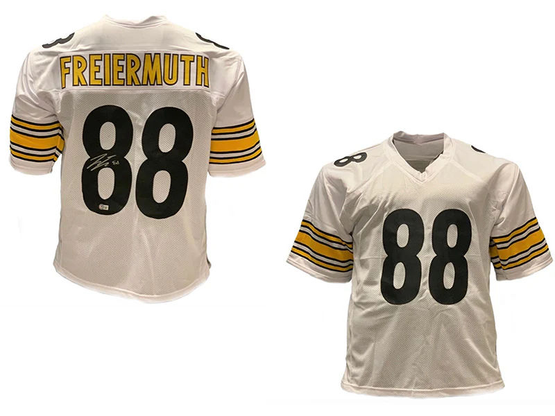 Pat Freiermuth Autographed Pittsburgh Pro Style White Football Jersey (Beckett)