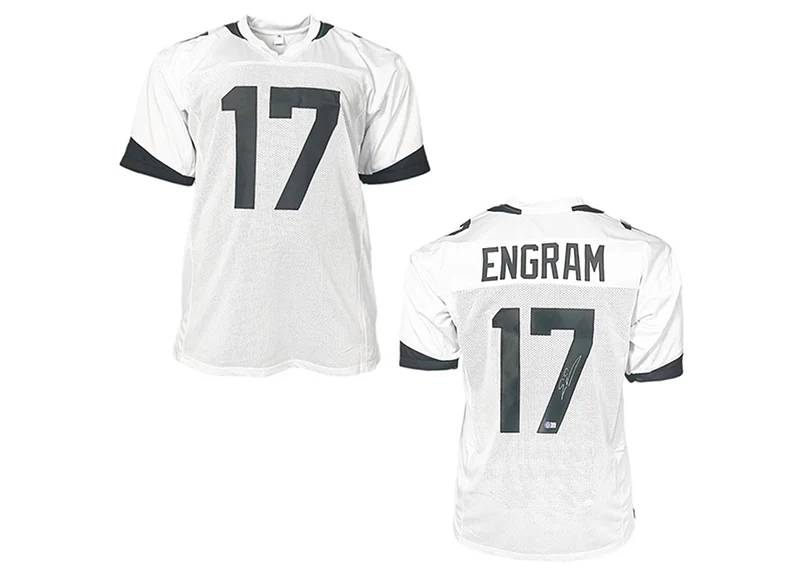 Evan Engram Signed Jacksonville Custom White Football Jersey Beckett
