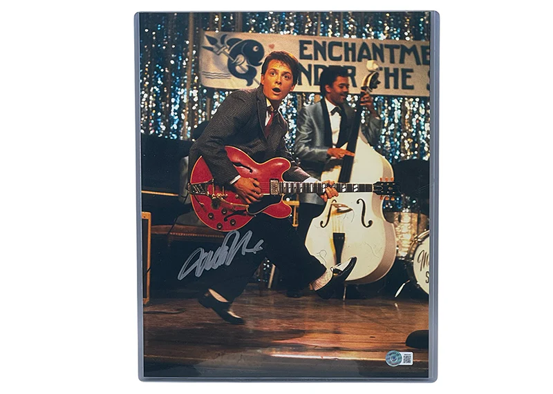 Michael J Fox Signed 11x14 Photo Marty McFly Back to the Future Beckett