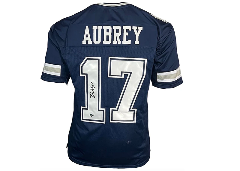 Brandon Aubrey Signed Dallas Custom Blue Football Jersey Beckett
