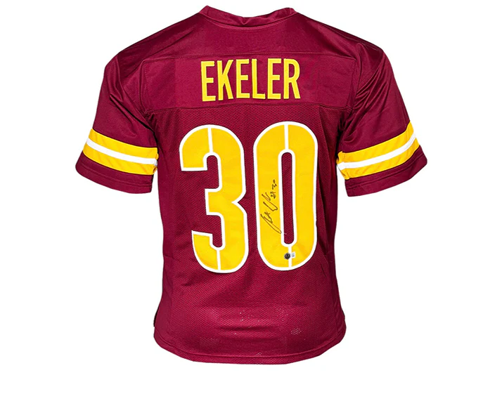 Austin Ekeler Signed Washington Custom Red Football Jersey Beckett