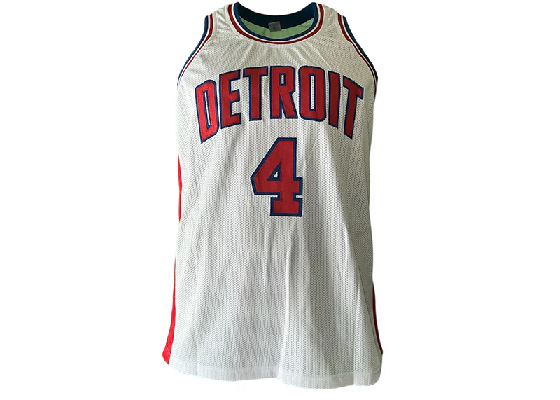Joe Dumars Signed Detroit Custom White Basketball Jersey Beckett