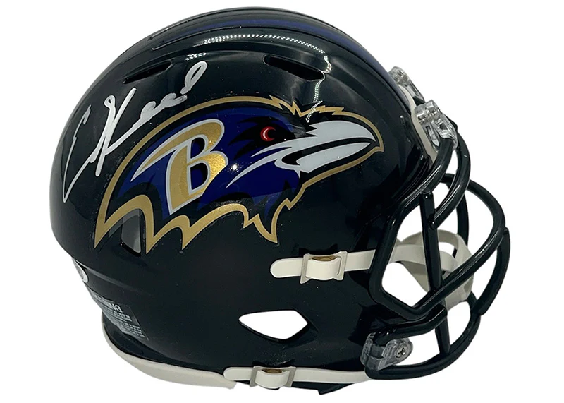 Ed Reed Signed Baltimore Ravens Speed Mini Football Helmet JSA