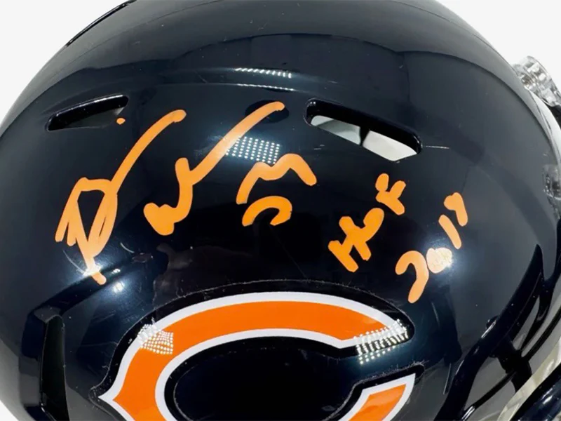 Brian Urlacher Signed HOF 2018 Inscription Chicago Bears Speed Mini Football Helmet JSA