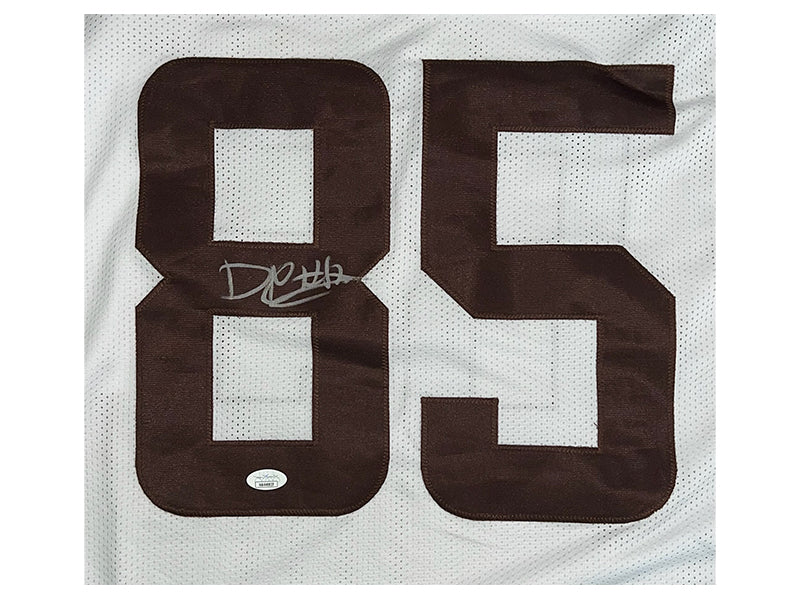 David Njoku Autographed Cleveland Custom White Football Jersey (JSA)
