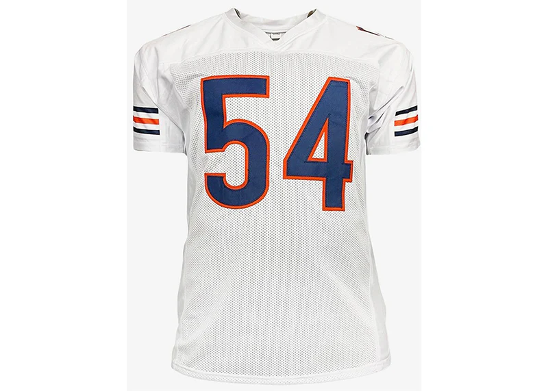 Brian Urlacher Signed Chicago HOF 18 Inscription White Custom Football Jersey Beckett