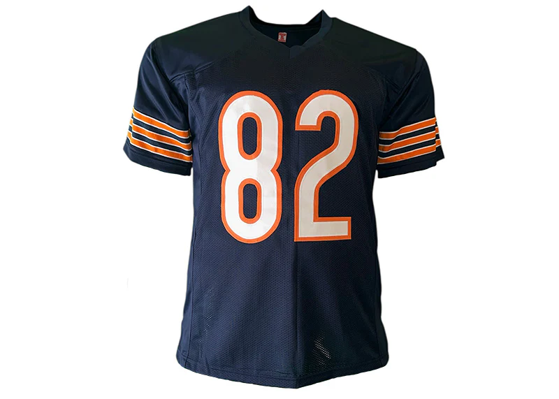 Emery Moorehead Signed Chicago Custom Blue Football Jersey Beckett