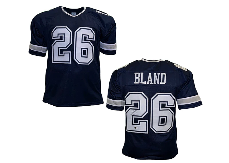 Daron Bland Signed Dallas Custom Blue Football Jersey Beckett
