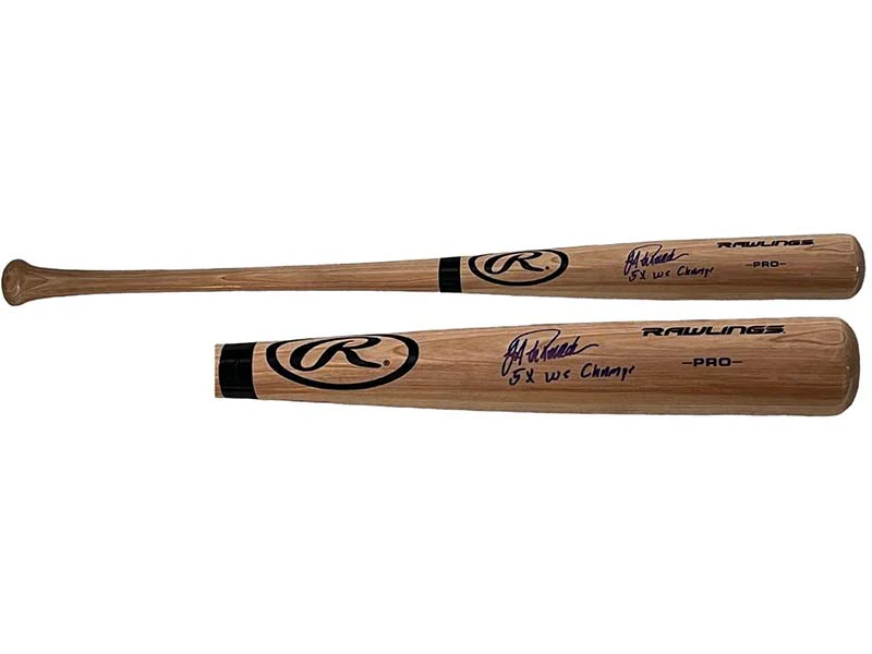 Jorge Posada Autographed Rawlings Blonde Baseball Bat 5X World Series champs inscription (JSA)