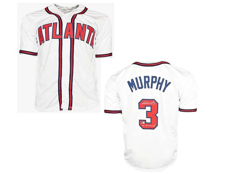 Dale Murphy Signed NL MVP 82,83 Inscription Atlanta White Modern Baseball Jersey (Beckett)