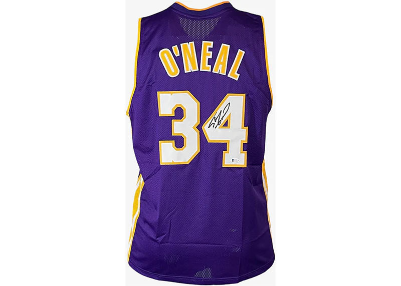 Shaquille O��Neal (Shaq) Signed Custom Purple Basketball Jersey Beckett