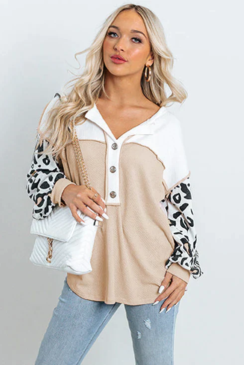 Casual Leopard Top med Struktureret Design | Perfekt til Hverdagsbrug