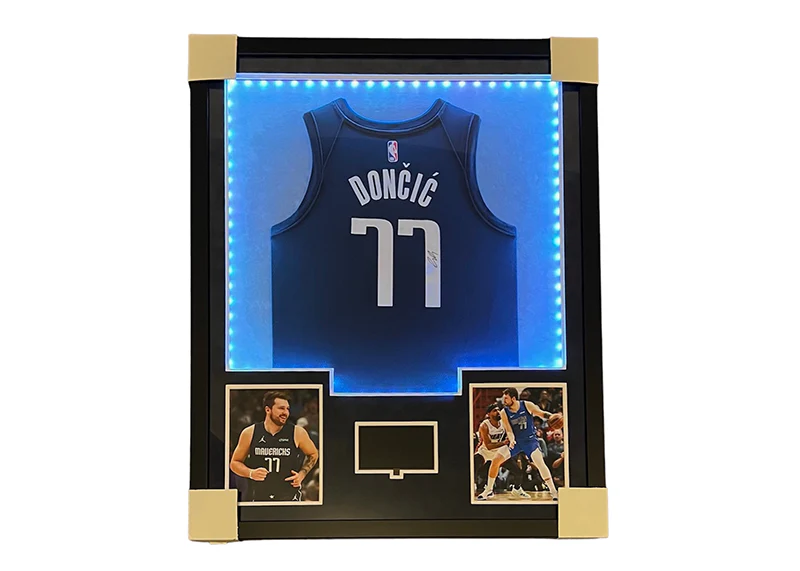 Luka Don?i? Dallas Mavericks Signed 3D Light Up With TV Jersey Frame 34x42 JSA
