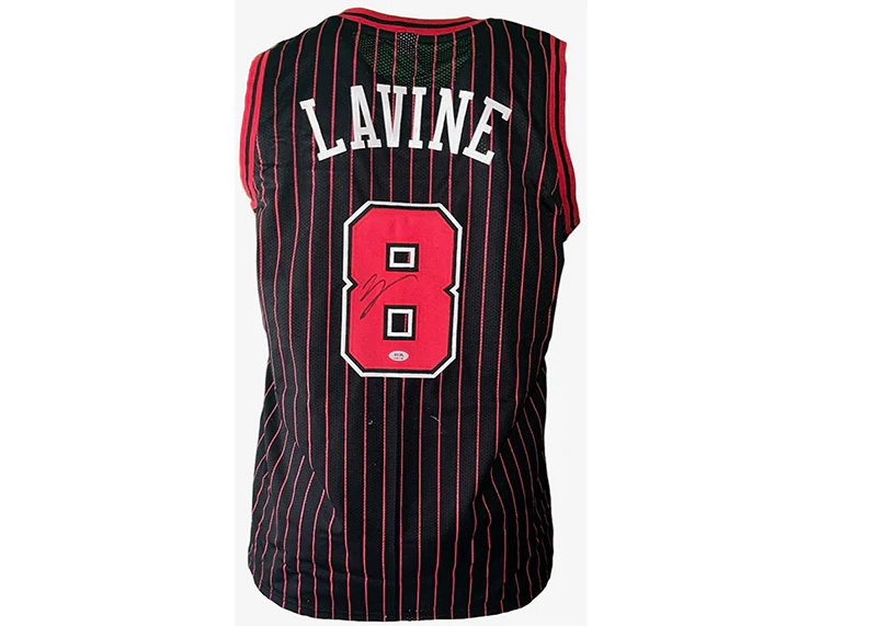 Zach LaVine Signed Chicago Custom Black Pinstripe Basketball Jersey PSA
