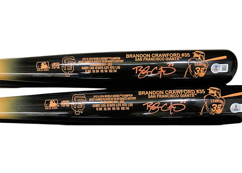 Brandon Crawford Signed Giants Career Highlights Extremum Bat