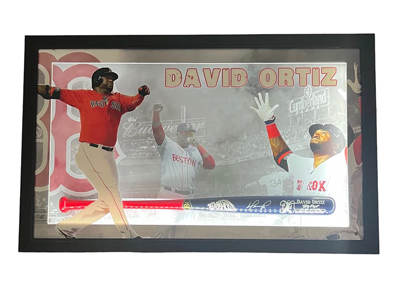 David Ortiz Signed LED 3D Framed Stats Baseball Bat (JSA) 43x27